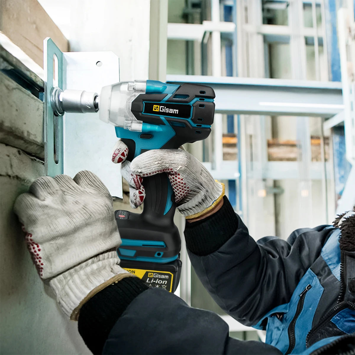 Gisam 520N.M Brushless Electric Impact Wrench Cordless Electric Wrench 1/2inch for Makita 18V Battery Pin Screwdriver Power Tool