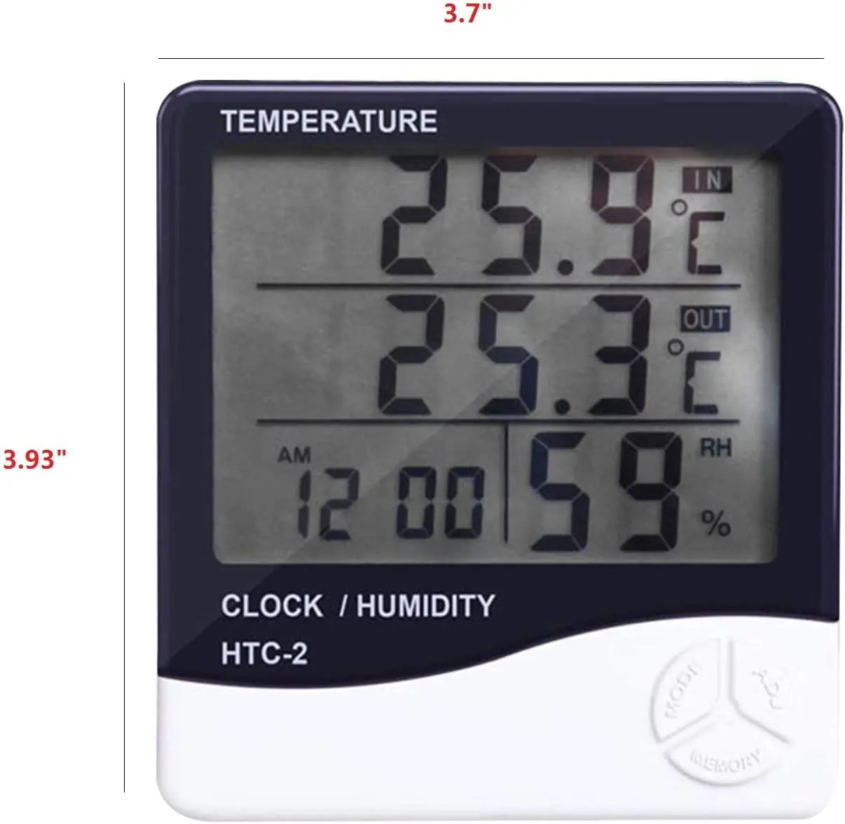 LCD Digital Temperature Humidity Meter HTC-2/HTC-1 Home Indoor Outdoor Hygrometer Thermometer Weather Station with Clock