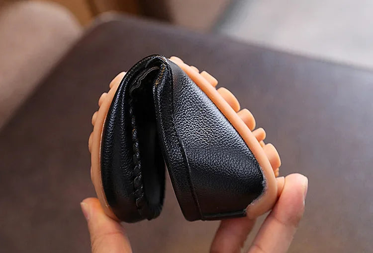 2025 Boys' Slip-On Oxford Loafers Spring Autumn Soft PU Leather Toddler Shoes Black White School Uniform Shoes for Kids