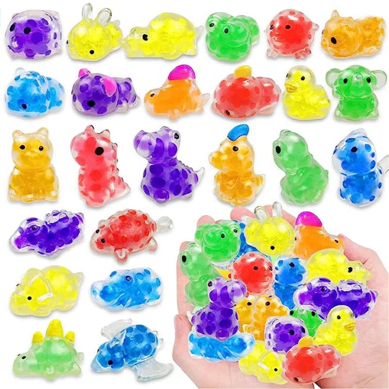Mini Animal Squishies - Small Fidget Stress Balls Bulk Pack for Party Favors, Classroom Prizes & Sensory Play