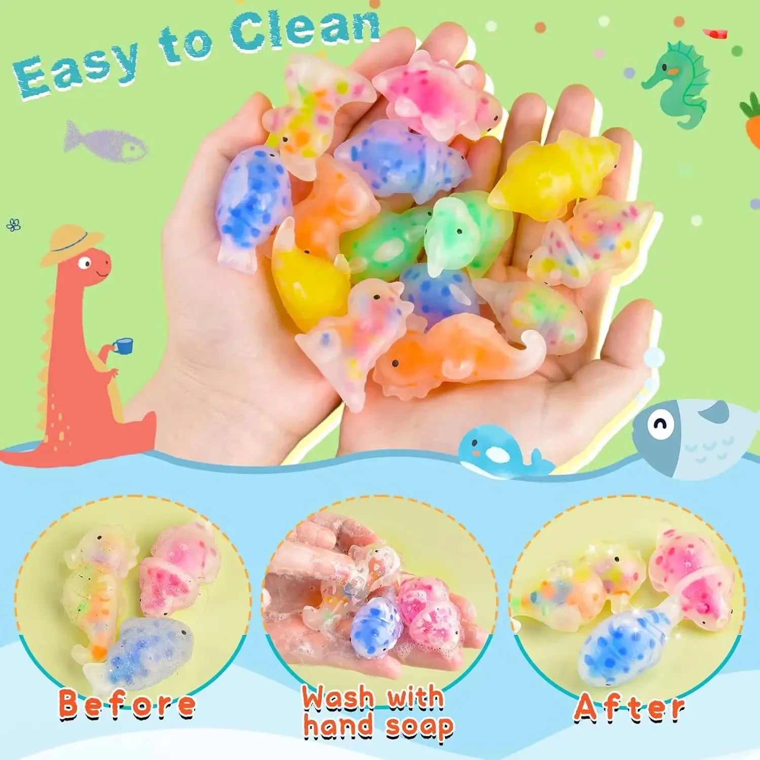 Mini Animal Squishies - Small Fidget Stress Balls Bulk Pack for Party Favors, Classroom Prizes & Sensory Play